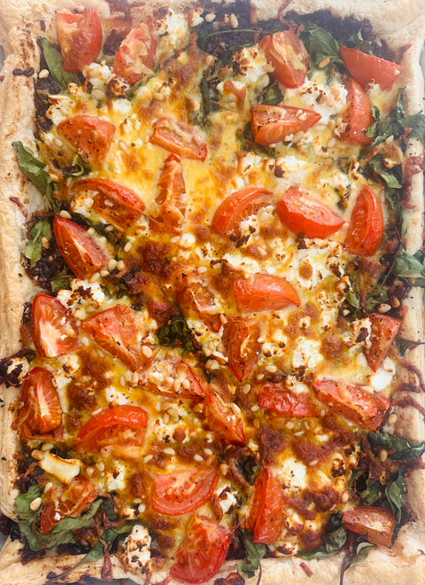 Tomato, Feta and Pinenut Flat Tart