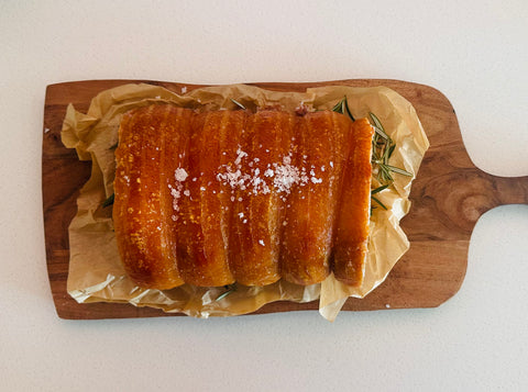 Slow Cooked Pork Belly with Vermouth Jus